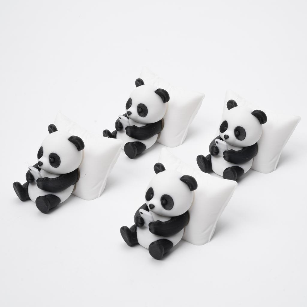 Funny Lazy Panda Figurine 3D Printed Animal Statue Phone Scrolling Desk Decor Cute Office Gift For Coworkers & Gamers