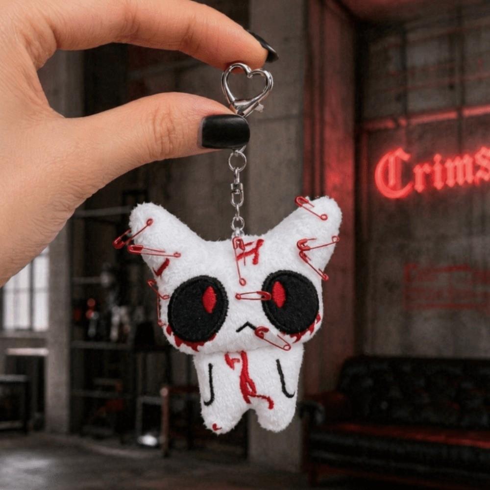 Unisex Dark Ghost Plush Keychain Creepy Bloody Halloween Bag Pendant Scary Accessories Cosplay