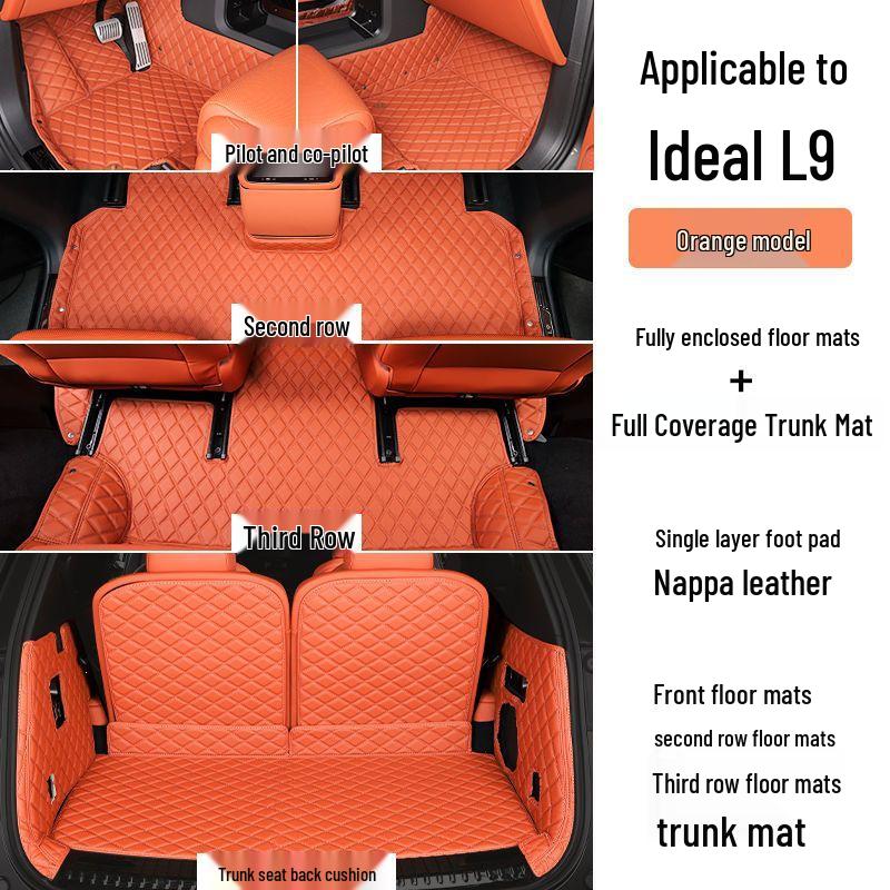 Compatible Li Auto L8 & L9 Full Coverage Car Floor Mats - New L8Pro & L9Max Carpet Style Mats