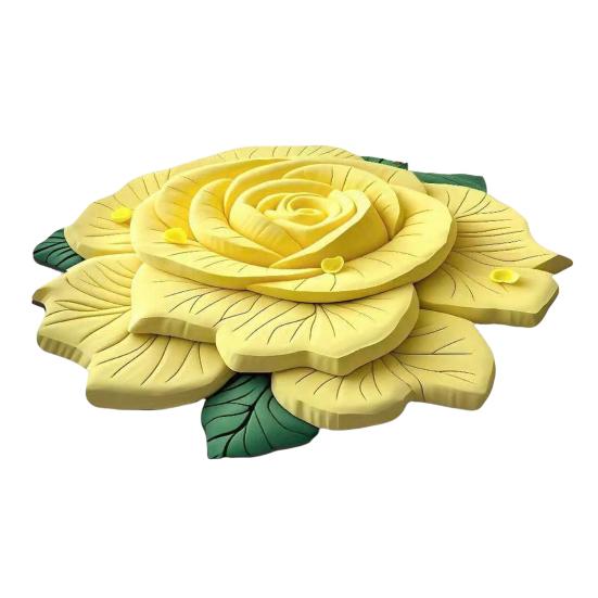 Yousheng Floor Mat 3D Flower Pattern Crystal Velvet Bathroom Mat Anti-Slip Dot Backing Large Absorbent Quick-Drying Bath Mat