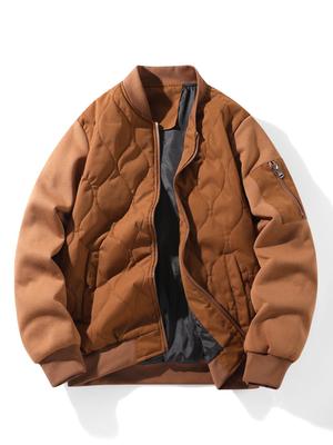 Men's European Size Quilted Sports Jacket - Thickened Cotton Outdoor Coat