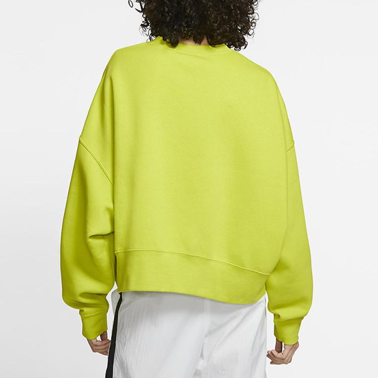 Nike Embroidered Logo Crewneck Fleece Sweatshirt Women sweatshirt Mustard CK0168-308