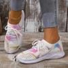 Women Mix Color Mesh Knitted Sneakers  Autumn Lightweight Breathable Soft Sole Running Shoes Woman Slip On Flats Sock Shoes