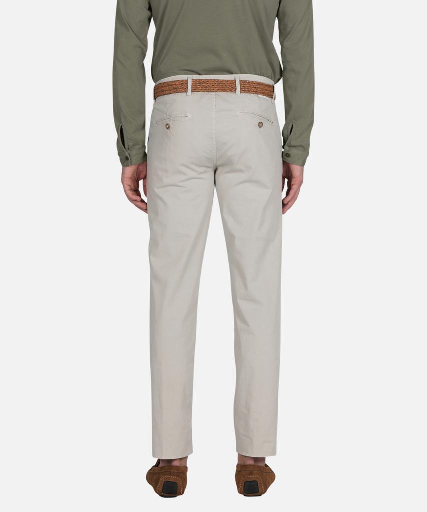 PANICALE Beige Slim Fit Dyed Cotton Pants