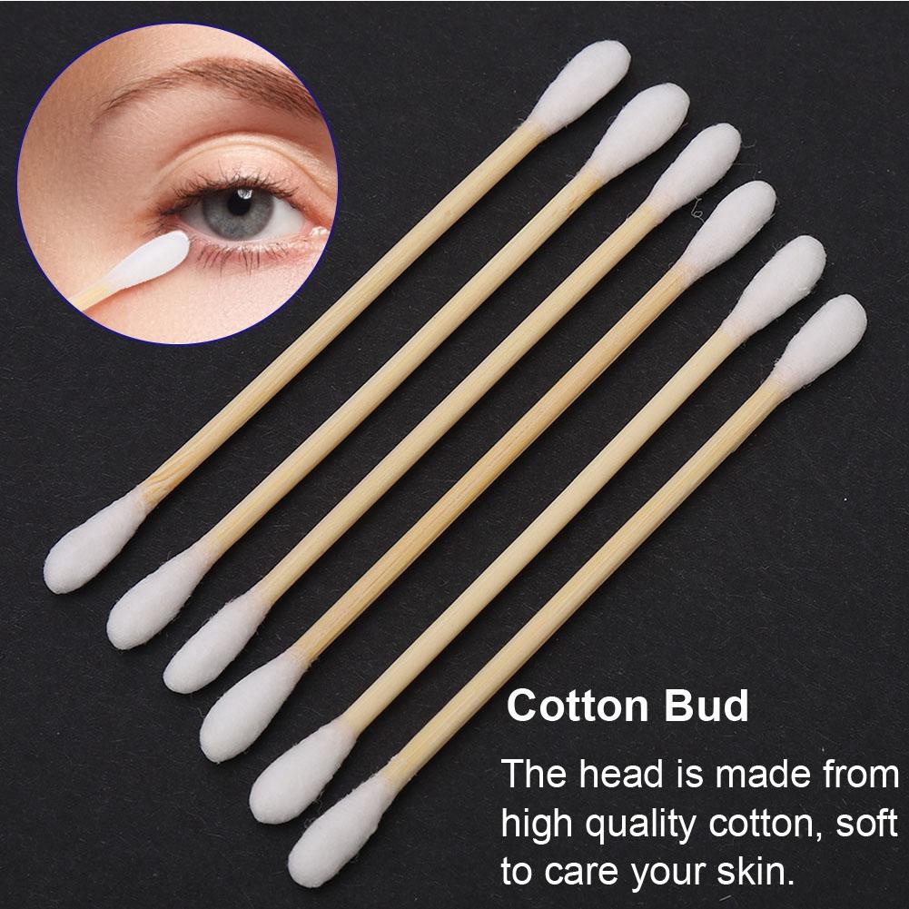 200Pcs Double Head Makeup Swab Cotton Buds Bamboo Wood Sticks Cleaning Soft  Tips for Removal Daily Cleansing Skincare Nail Art