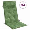 VidaXL High Back Chair Cushions Set of 4 Leaf Pattern, Cushion, Chair Cushion, Seat Cushion 361932