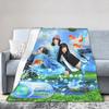 Frutiger Aero Graphic Soft Blanket  Camping Plush Throw Blanket Comfortable Home Decor Flannel Bedspread Sofa Bed Cover