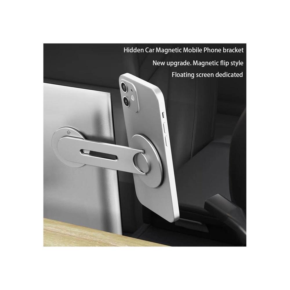 

Pow Magnetic Mount For Tesla Car Center Console Flexible Phone Control Panel Holder Mag-safe Compatible For iPhone 16/15/14/13/12 And All Smartphones