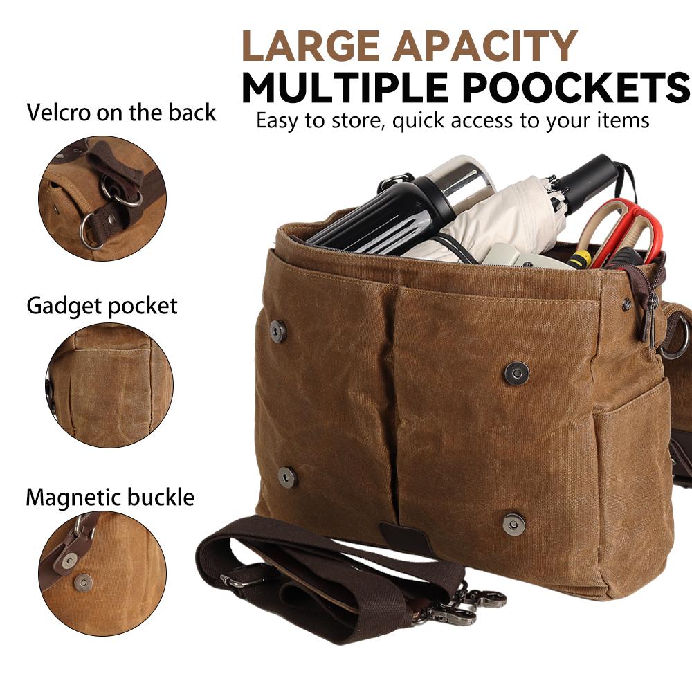 Universal Motorcycle Travel Tool Bag Retro Side Bag Waterproof Large Capacity Cycling Bag Motorbike Vintage SaddleBag