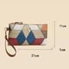 PU Leather Women's Mix-colours Long Wallet Trendy Aesthetic Wristband Vintage Zipper Purse Luxury Fawn Decor Clutch MIT
