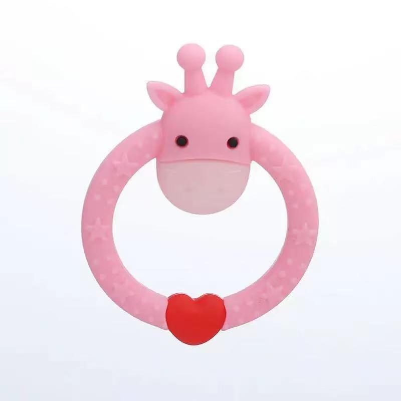 Silicone Baby Teether Set: Giraffe, Round Ring & Little Deer Toys
