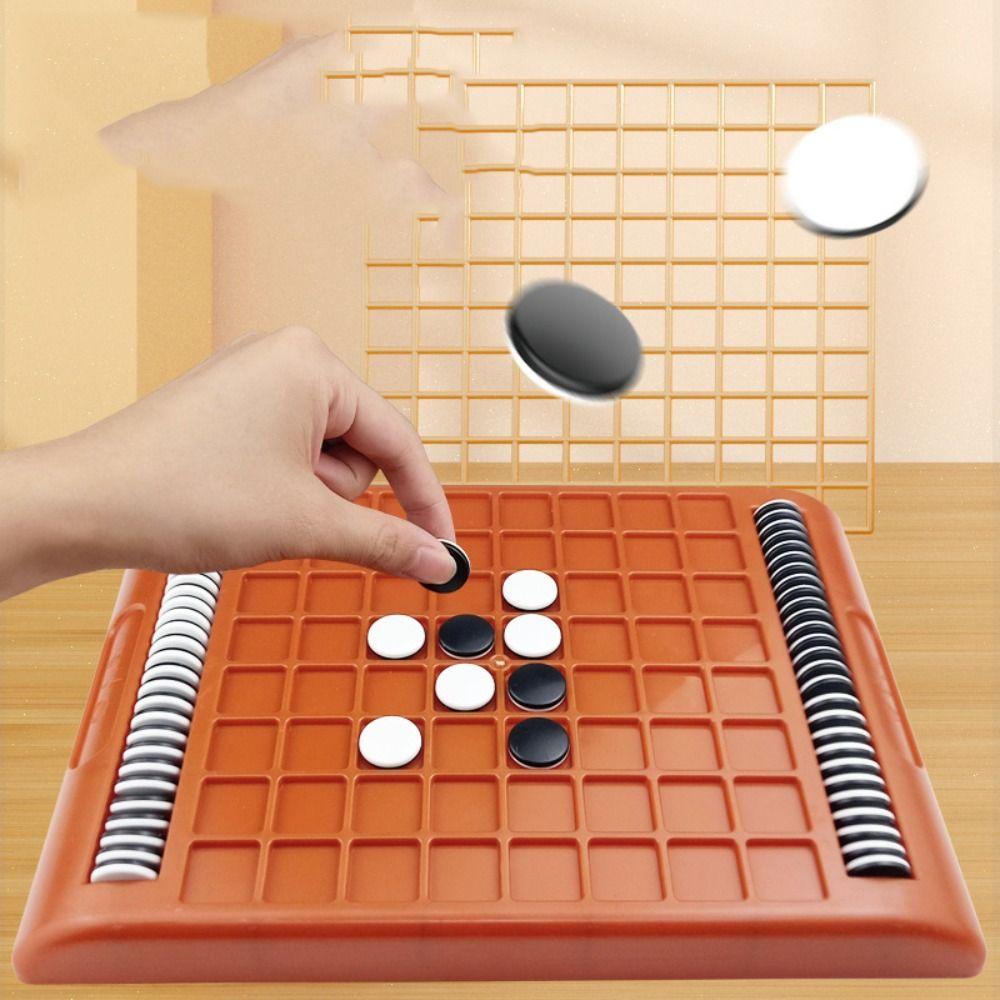 Parent-Child Interactive Flip Black White Chess Board Reversi Strategy Board Game  Kids Boys Girls