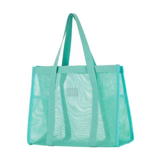 Borsa da Spiaggia in Rete, Borsa Leggera ad Alta Capacità, Svuotamento Rapido Traforata, Borsa a Shopper Ultraleggera per Viaggio, Articoli da Toeletta, Cosmetici