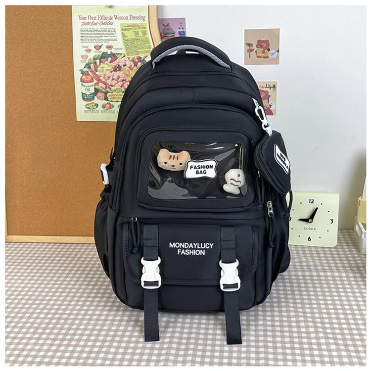 

School bag Japanese ins with pain layer simple backpack large capacity multi-compartment junior high school student school bag leisure travel backpack