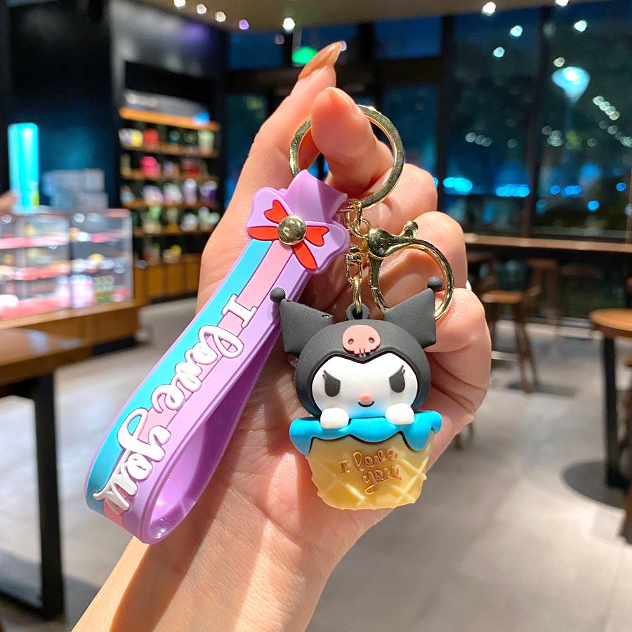 Cartoon Ice Cream Keychain Pendant Creative Kt Cat Car Keychain Small Gift Large size
