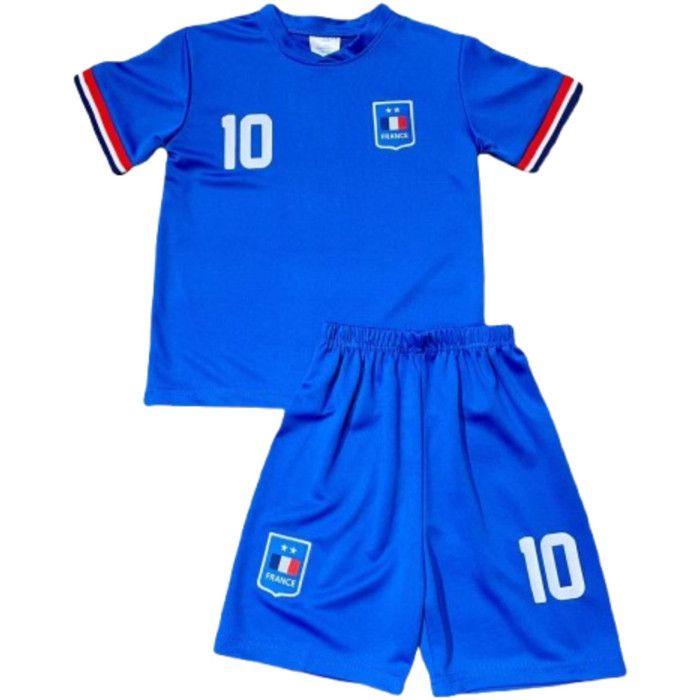 Ensemble de football maillot et short France enfant - - Bleu