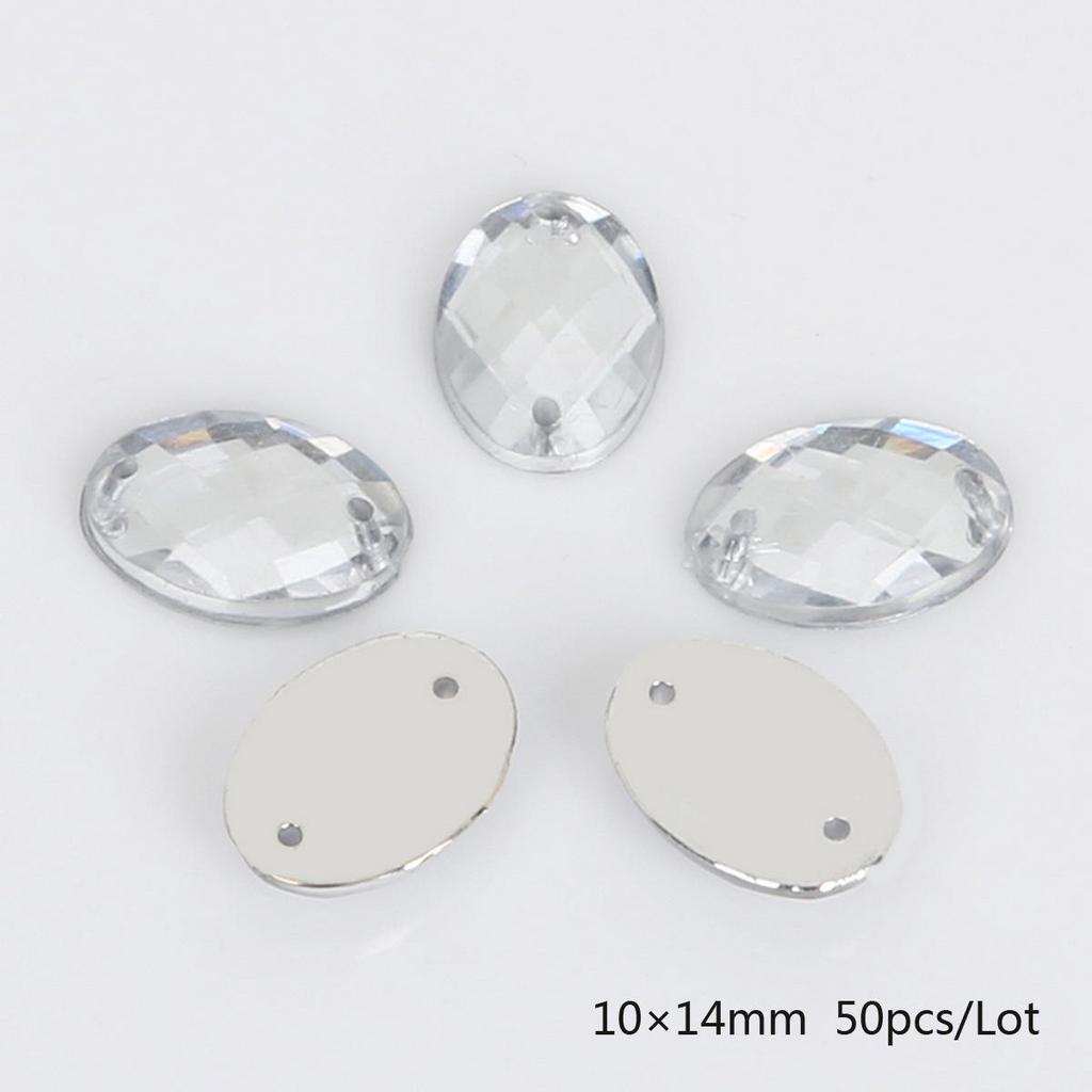 Round Multi-Faceted Acrylic Rhinestones with Double-Hole Flat-Back for Jewelry Accessories