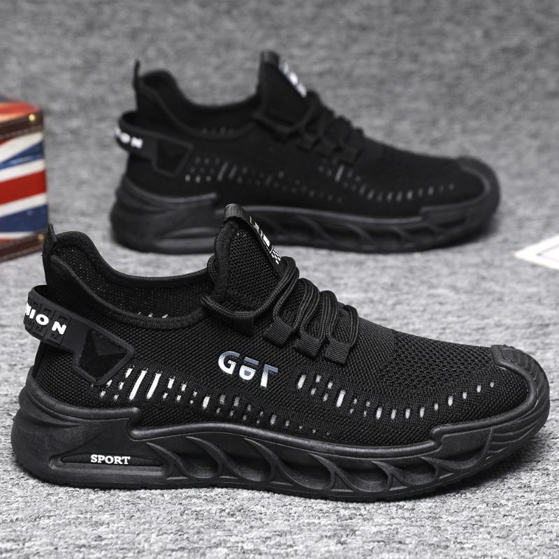 Men's Shoes New Spring and Summer Men's Fly-woven Breathable Casual Tooling Shoes Platform Driving Shoes Outdoor Sports Running Shoes