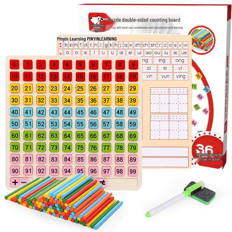 Children's Wooden 1-100 Multiplication Board - Educational Math Toy for Toddlers