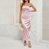 Women's Fashionable Solid Color Chest Hugging And Backless Sexy  Dress