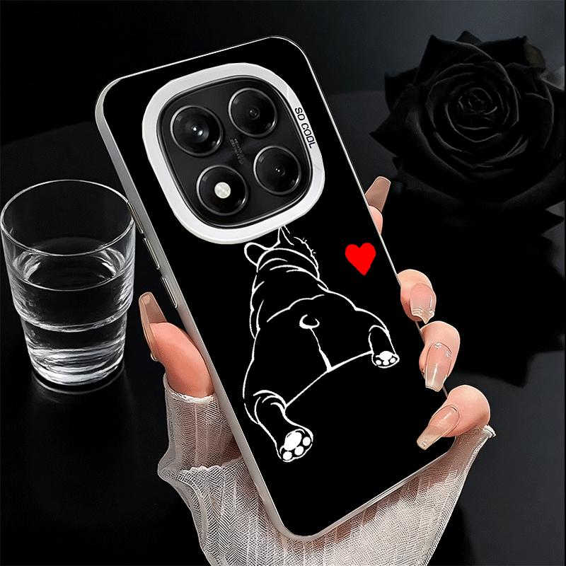 French Bulldog Black Desgin Soft Phone Case for Xiaomi Redmi Note 13 14 15 Pro Plus 12S 12 11S 11 11T 10S 10 Shockproof Cover Ba