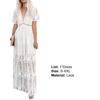 Long Dress Embroidery Lace Patchwork Loose Fit Women Dress for Daily Life