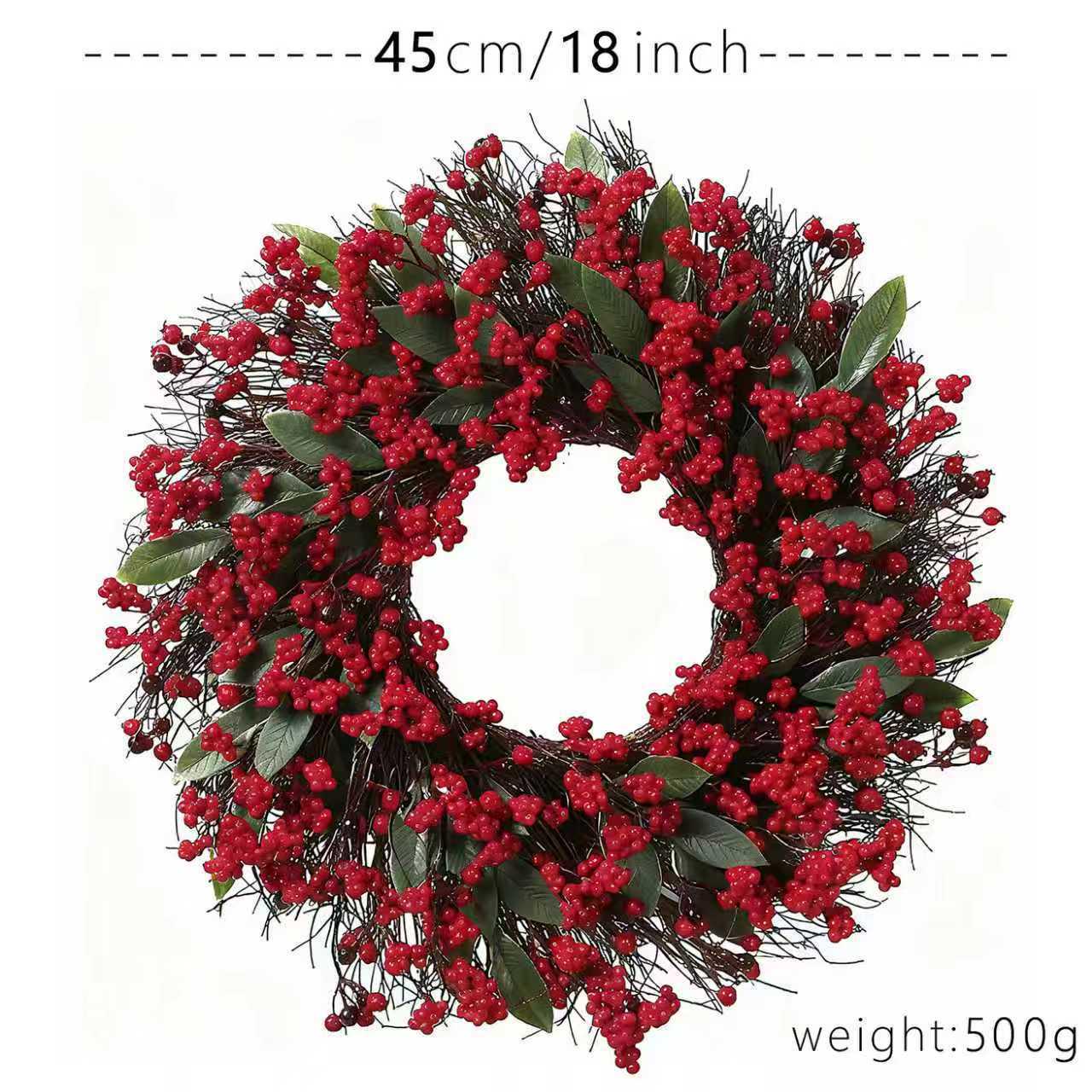 

Artificial Holly and Berry Christmas Wreath for Door Decorations