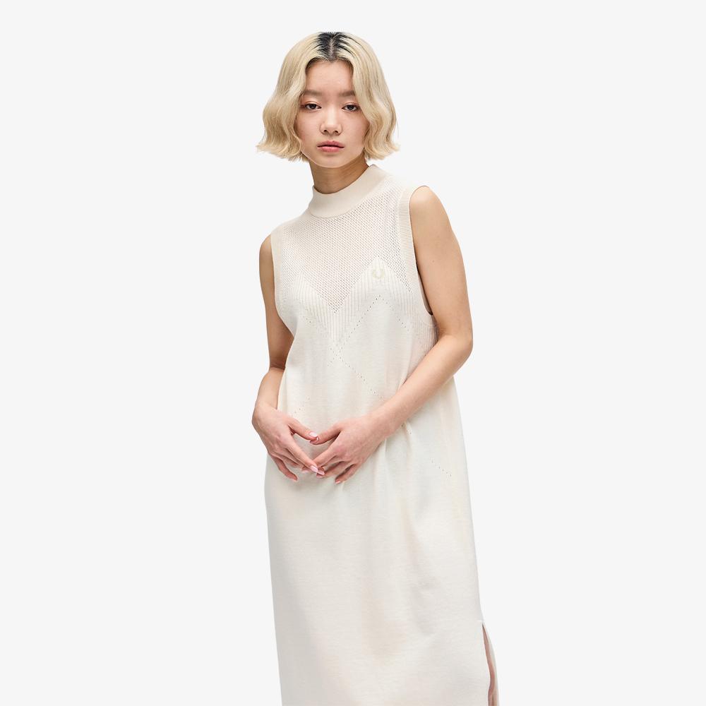 FRED PERRY [Womens] Pointel Detail Wool Knit Dress (560) Afpf2417166-560
