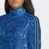 Adidas Originals Blue Version Series Sequin Trim Irregular Hem High Neck Long Sleeve Dress Women Dresses HR3414