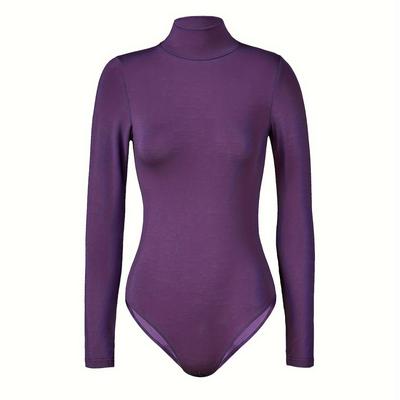 Camiseta de manga larga sexy de cuello alto, mono ajustado, base térmica