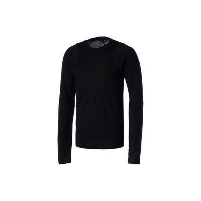 Solid Color Crew Neck Pullover Long Sleeve T-Shirt Men Tops Black 522567-01