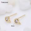 Handmade DIY Earring Making Supplies 14K Gold Plated Small Zircon Post Earrings Hooks Earring Findings Components
