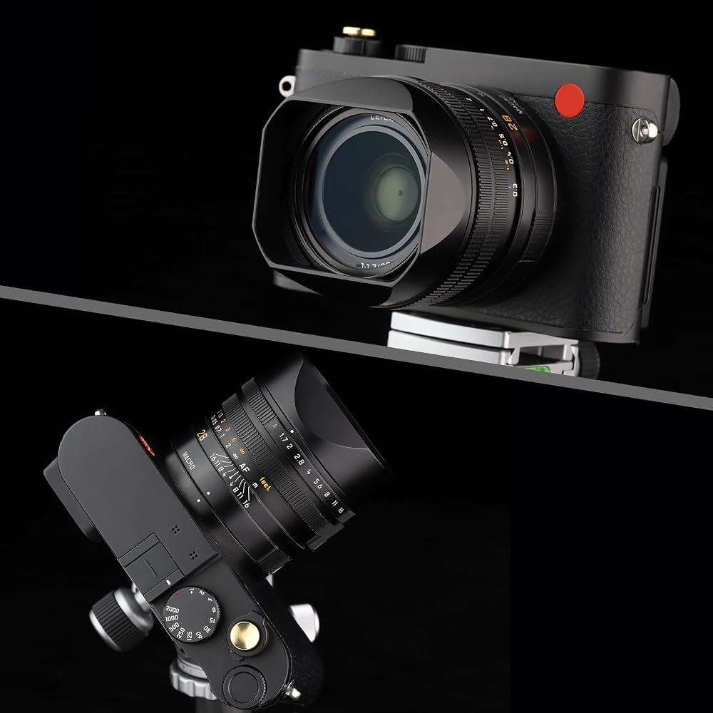 Haoge Metal Square Lens Hood for Leica Q3 Q2 Q Q-P QP Q3 Typ116 Camera Accessory Black LH-LQB