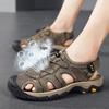 Men's 2024 Breathable Outdoor Sandals, Non-Slip Sport Beach Shoes with Hollow Design, Large Sizes Available