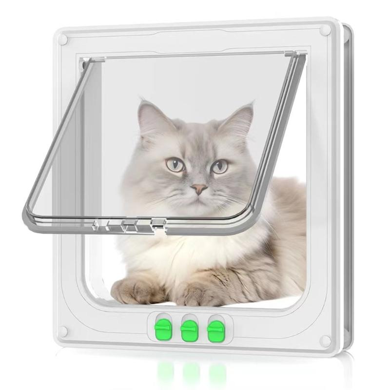 Cat Door Flap Entry and Exit Locking Cover Door/Window Mounted Clear Flap Get-in-whenever Upgraded Door
