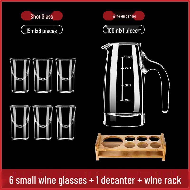 Kristall Baijiu Karaffe Set mit kleinen Luxus-Weingläsern