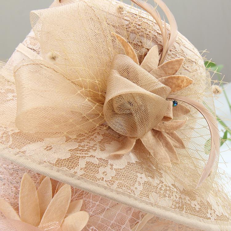 Elegant Lace Fisherman Hat for Women,  Breathable Sun Protection Bucket Hat, Vintage British Style with Mesh Floral Design