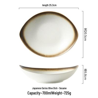 Zhishi Ceramic Oval Salad Bowl
