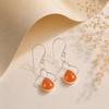 Natural Carnelian Silver Dangles Earrings 1.50" Handmade 925 Sterling Silver Women Jewelry For Birthday EE-2-28