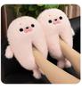 Adorable Cartoon Sea Lion Plush Slippers - Warm, Non-slip Cotton for Men and Girls