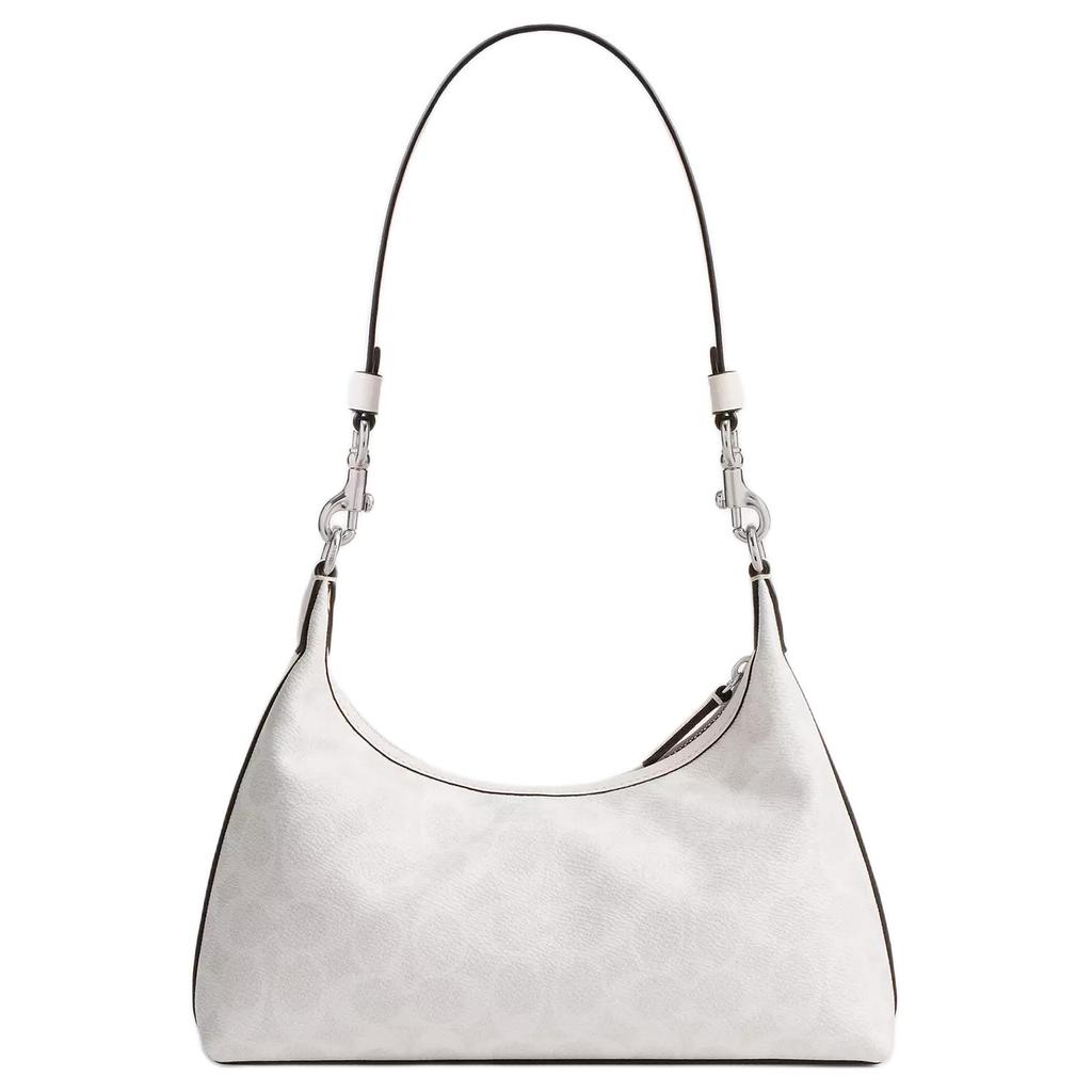 Coach Juliet 25 Removable Chain Shoulder Strap Classic Logo Coated Canvas Shoulder Bag Medium Women Shoulder Bag Silver Chalk-White CAM26-LHXUN