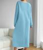 2025 Autumn/Winter Casual High-End Long-Sleeved Solid Color Round Neck Sweatshirt Dress