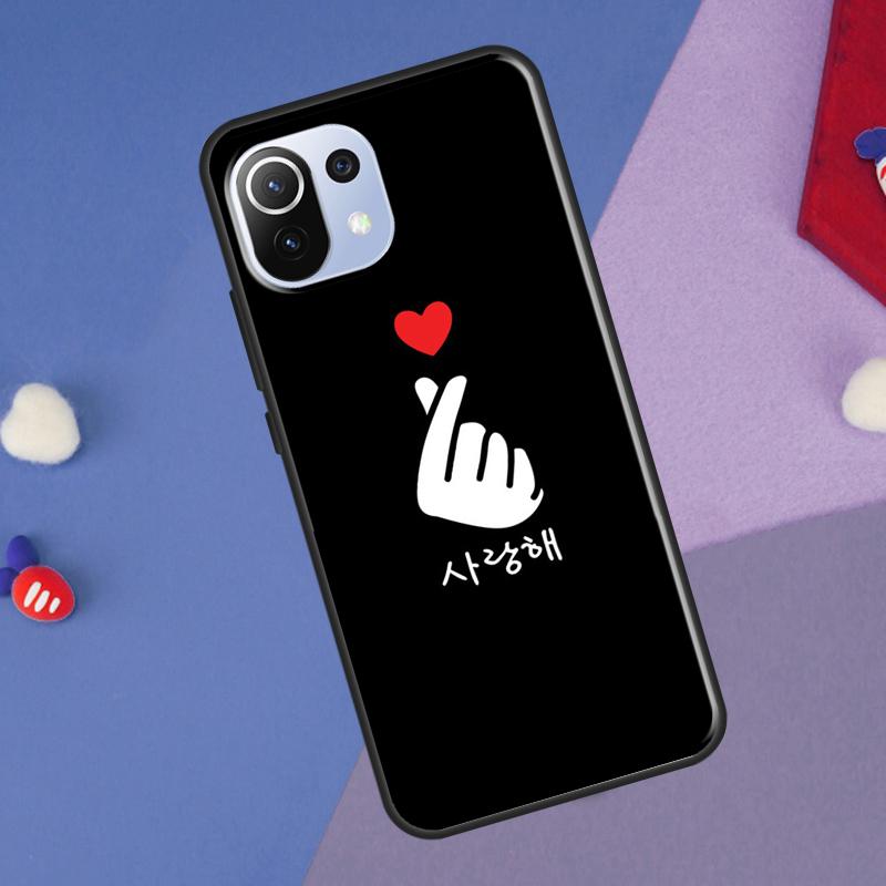 Kpop Finger Heart Cover For Xiaomi 14 13 Ultra 11T 12T 13T 14T Pro POCO X7 Pro X3 X5 F3 F5 F6 M6 X6 Pro Case