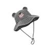 Multiuse Cotton Fisherman Hat with Bear Ear Spring Windproof Bucket Hat Soft Floppy Hat for Female Hiking and Camping