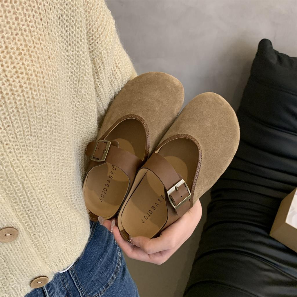 Fashion Spring and Autumn Slippers Women's Flat Shoes 2024 New Trendy Fashion Baotou Slippers Women's Slip-On Shoes