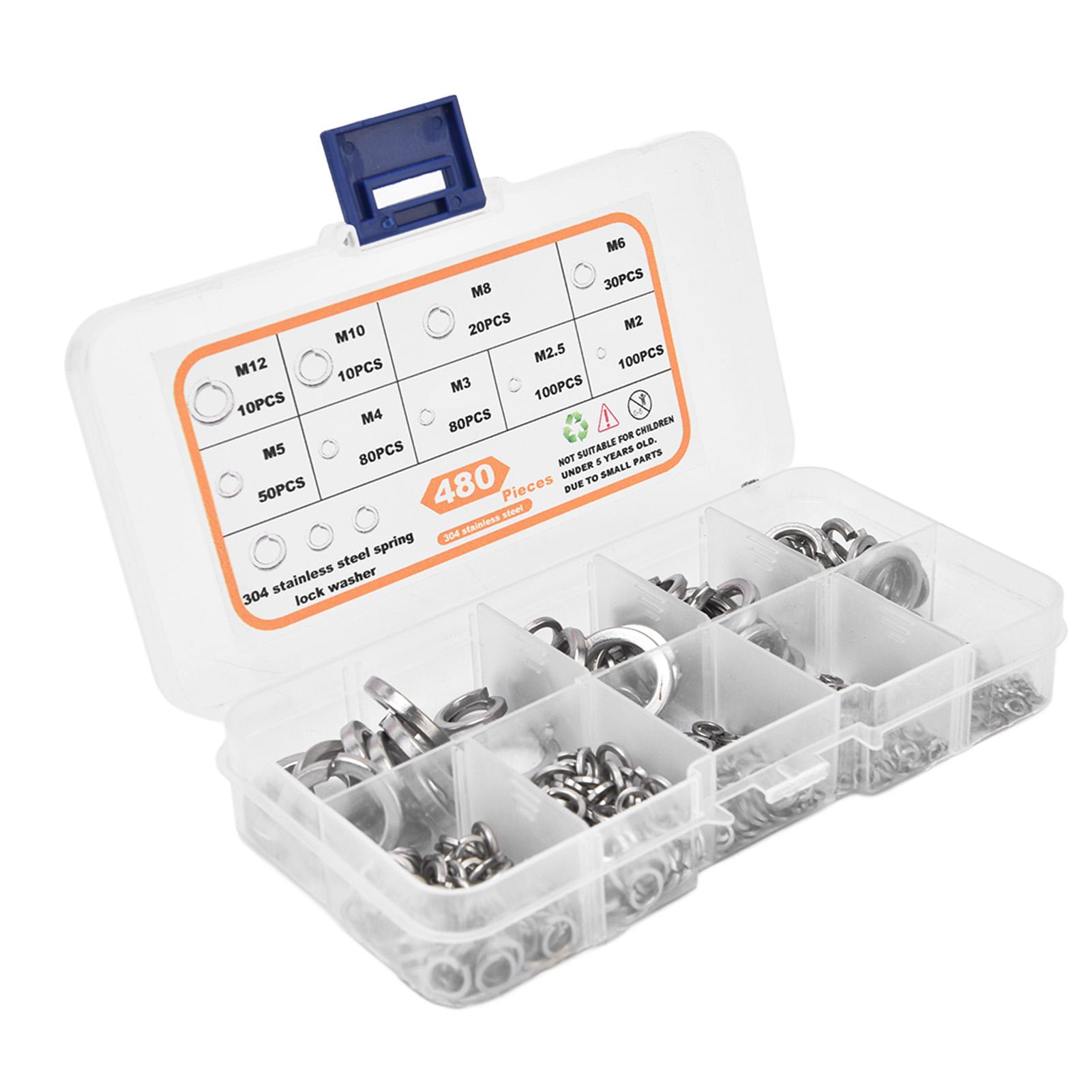 

480 шт. Плоская шайба Нержавеющая сталь Отличная производительность Более плотное уплотнение Набор плоских шайб