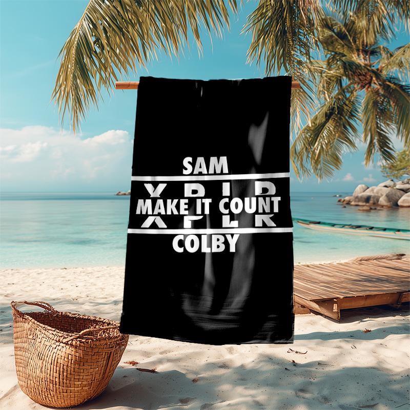 proof beach towel with Sam and Colby pattern - soft,absorbent,quick-drying,machine washable - perfect for swimming,camping,bathing