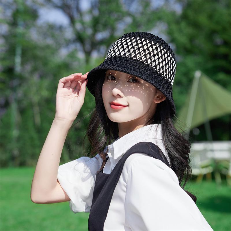 Womens Hat Fisherman Summer Travel Fashion Casual Shade Handwoven Hat Straw