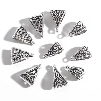 20Pcs Multiple Sizes Hollow Triangle Pendants Alloy Plating Silver Loose Beads For Jewelry Making DIY Bracelet Necklace Earring