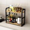 Kitchen Multi-layer Storage Rack for Spices, Condiments, Cookware, and Bottled Oils.